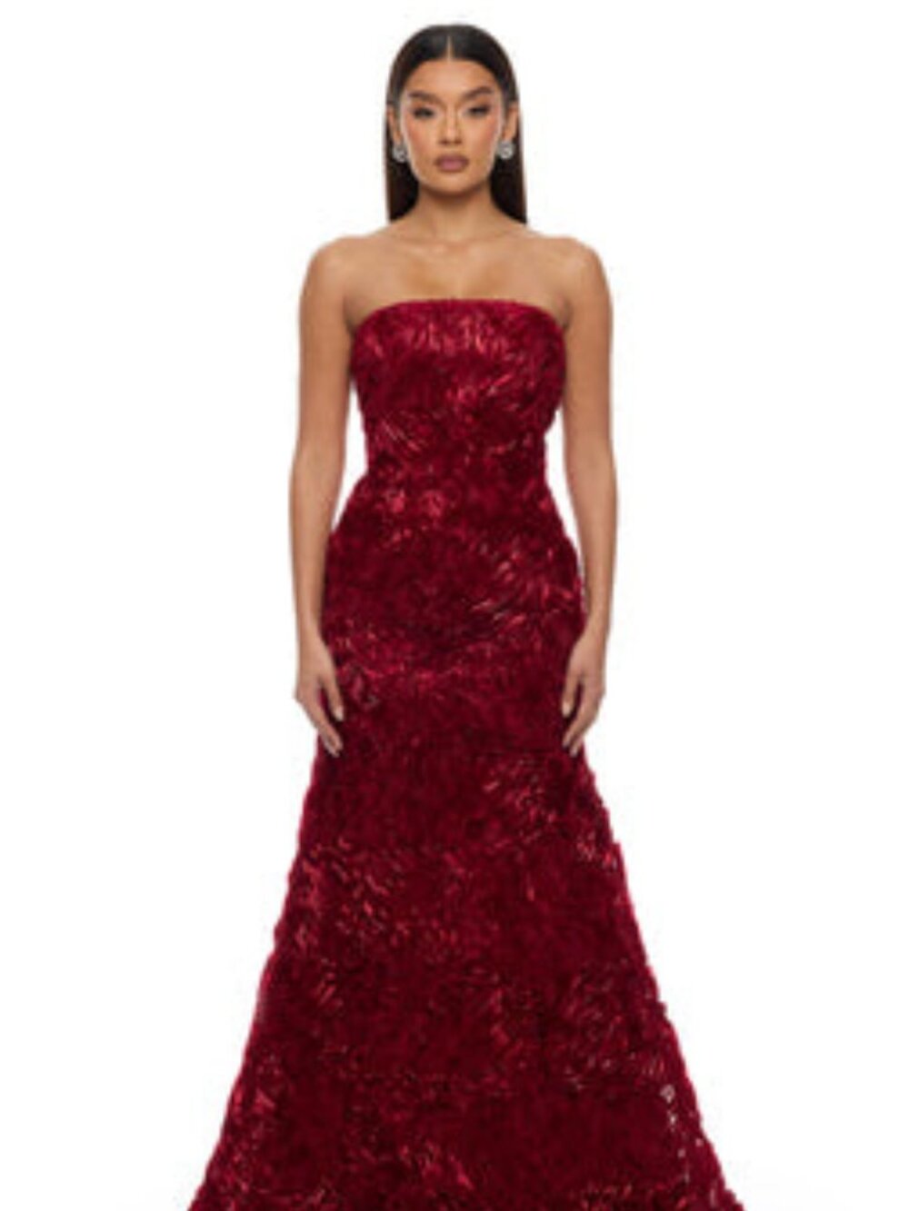 Fashionnova Luxe Pure Glamour Strapless Gown - Wine